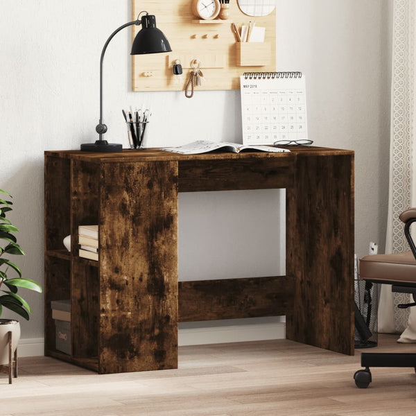 Arbeitstisch Ivanisi, geräucherte Eiche, 102x50x75cm (Holz)