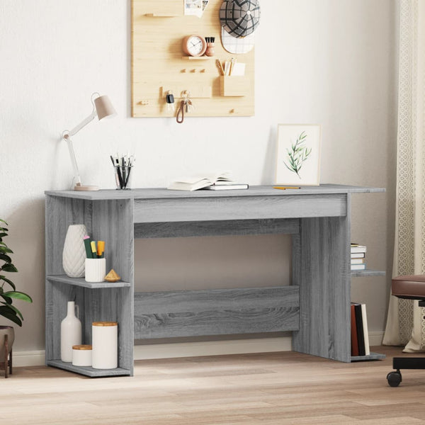 Grauer Schreibtisch Adriela 140x50x75cm (Holz)