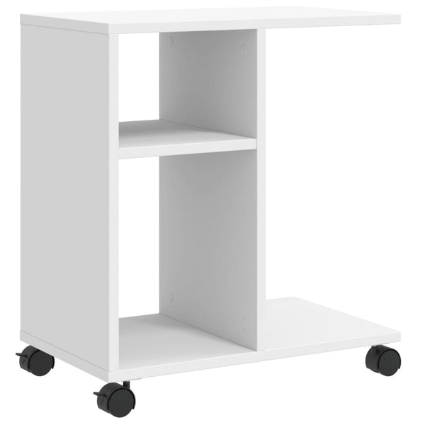 Weißer Beistelltisch auf Rollen Ghiulten 50x30x55cm (Holz)