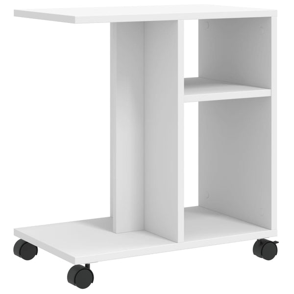 Weißer Beistelltisch auf Rollen Ghiulten 50x30x55cm (Holz)