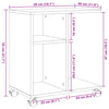Weißer Beistelltisch auf Rollen Ghiulten 50x30x55cm (Holz)