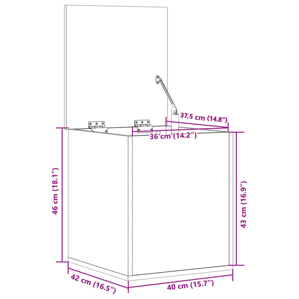 Betongraue Aufbewahrungsbox Cimbru 40x42x46cm (Holz)