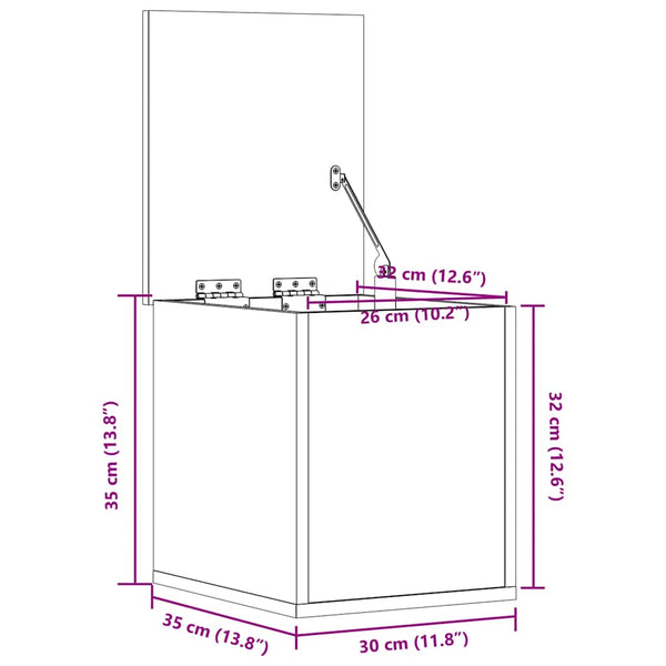 Weiße Aufbewahrungsbox Cimbru 30x35x35cm (Holz)