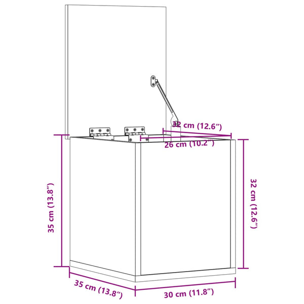 Graue Aufbewahrungsbox Cimbru 30x35x35cm (Holz)