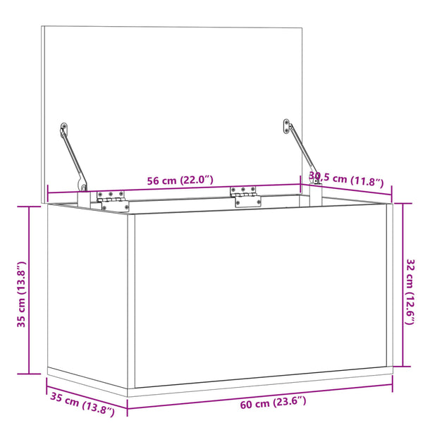 Räuchereiche-Aufbewahrungsbox Cimbru 60x35x35cm (Holz)