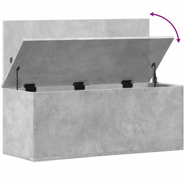 Betongraue Aufbewahrungsbox Cimbru 90x35x35cm (Holz)