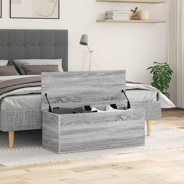 Harmaa säilytyslaatikko Cimbru 90x35x35cm (puinen)