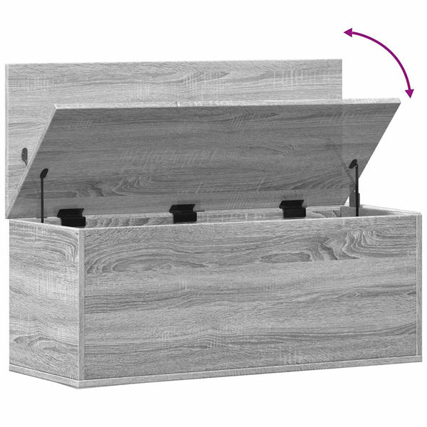 Harmaa säilytyslaatikko Cimbru 90x35x35cm (puinen)
