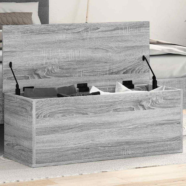 Harmaa säilytyslaatikko Cimbru 90x35x35cm (puinen)