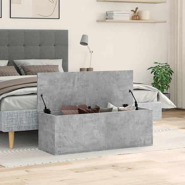 Betoninharmaa säilytyslaatikko Cimbru 102x35x35cm (puinen)