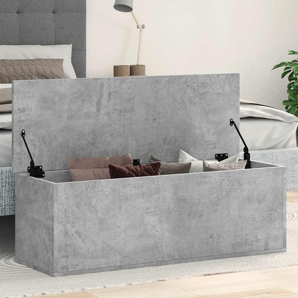Betoninharmaa säilytyslaatikko Cimbru 102x35x35cm (puinen)