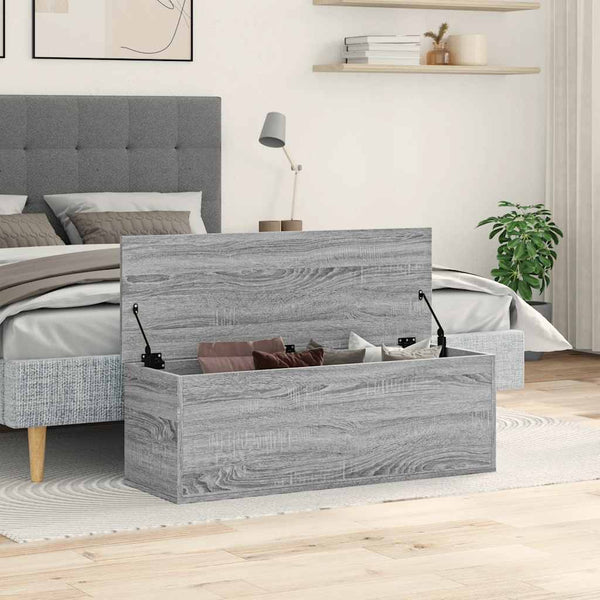Harmaa säilytyslaatikko Cimbru 102x35x35cm (puinen)