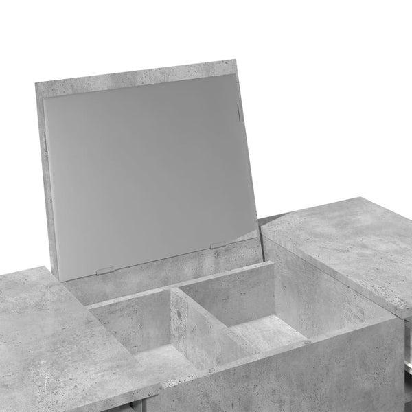 Betongrauer Schminktisch Abigaiela 100x45x76cm