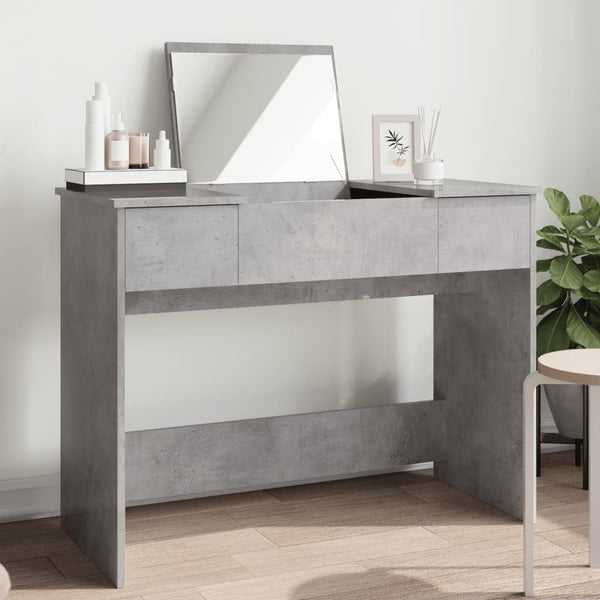 Betongrauer Schminktisch Abigaiela 100x45x76cm