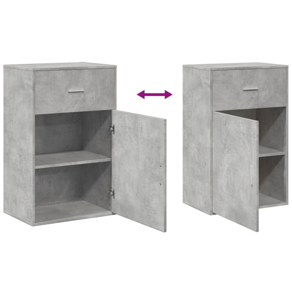 Betongrauer Aufbewahrungsschrank Jayvion 56,5x39x90cm (Spanplatte)