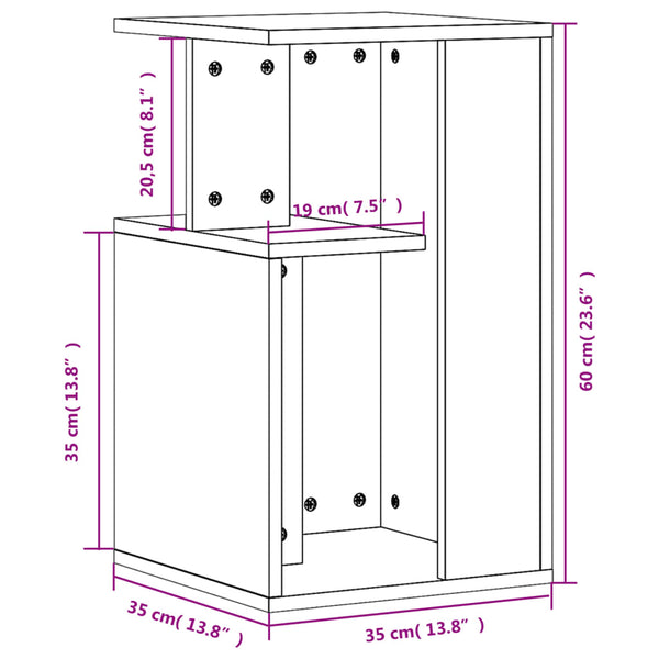 Beistelltisch Wladistaw schwarz 35x35x60cm (Holz)