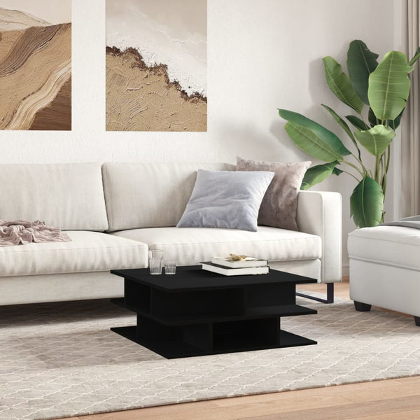 Schwarzer Couchtisch Petroniela 70x70x29cm (Holz)