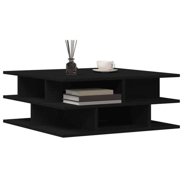 Schwarzer Couchtisch Petroniela 70x70x29cm (Holz)