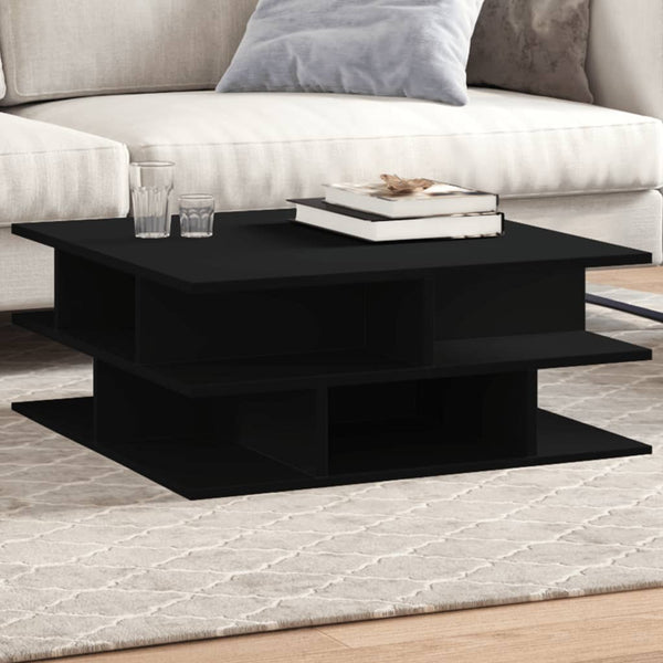 Schwarzer Couchtisch Petroniela 70x70x29cm (Holz)