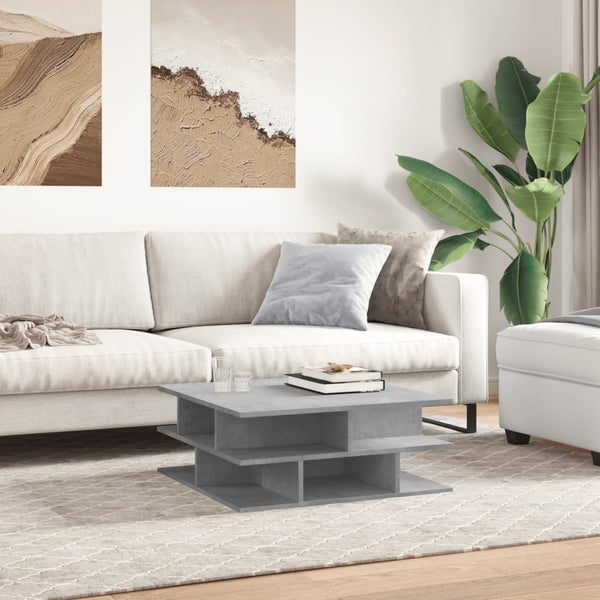 Betongrauer Couchtisch Petroniela 70x70x29cm (Spanplatte)
