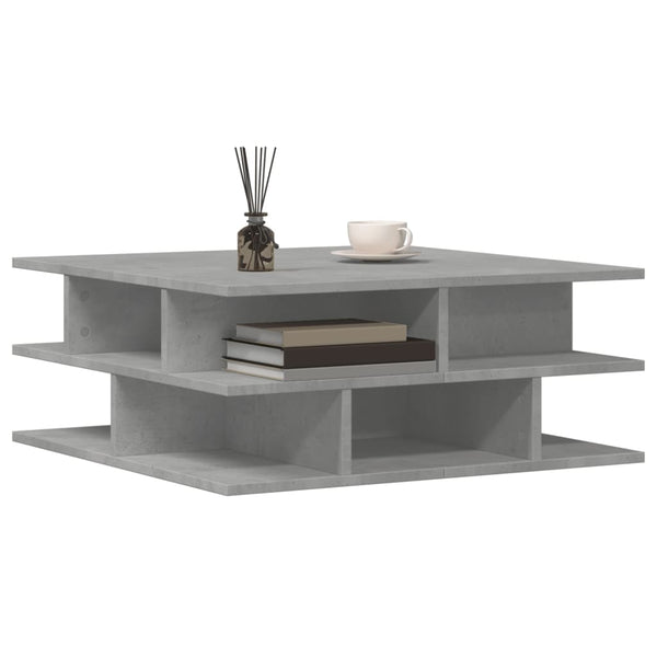 Betongrauer Couchtisch Petroniela 70x70x29cm (Spanplatte)