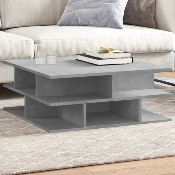 Betongrauer Couchtisch Petroniela 70x70x29cm (Spanplatte)
