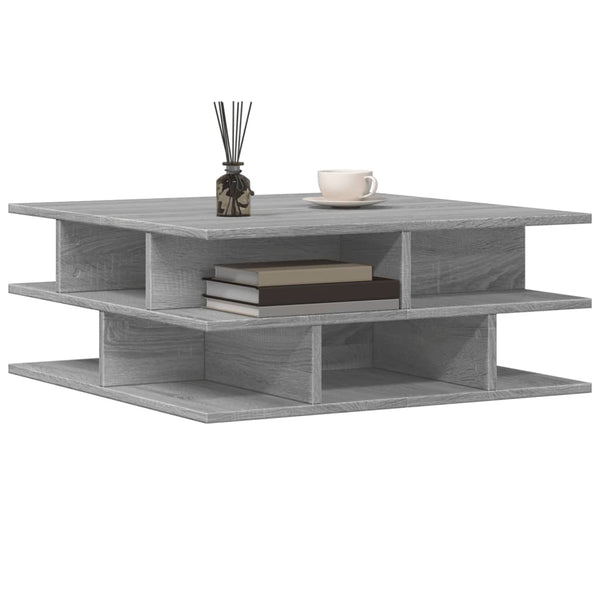Grauer Couchtisch Petroniela 70x70x29cm (Holz)