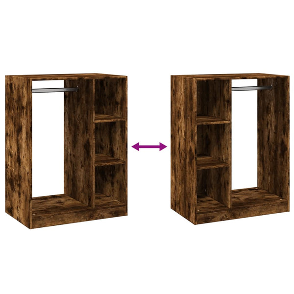 Kleiderschrank Voisan aus geräucherter Eiche 77x48x102cm (Spanplatte)