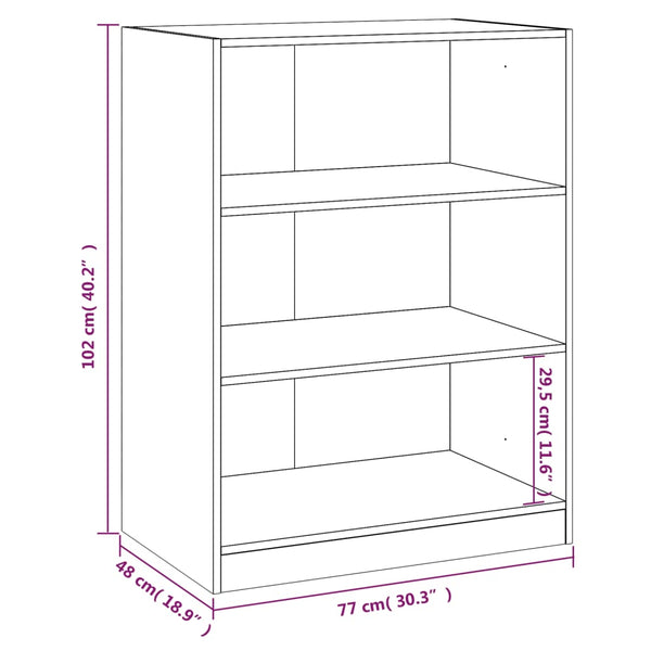Voisan Kleiderschrank, Eiche Rauchfarbe, 77x48x102cm (Spanplatte)