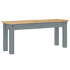 Graue Esszimmerbank Panama Fanion 105x30x45cm (Kiefer)