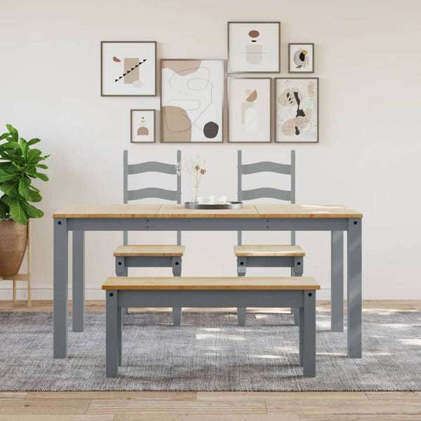 Graue Esszimmerbank Panama Fanion 105x30x45cm (Kiefer)