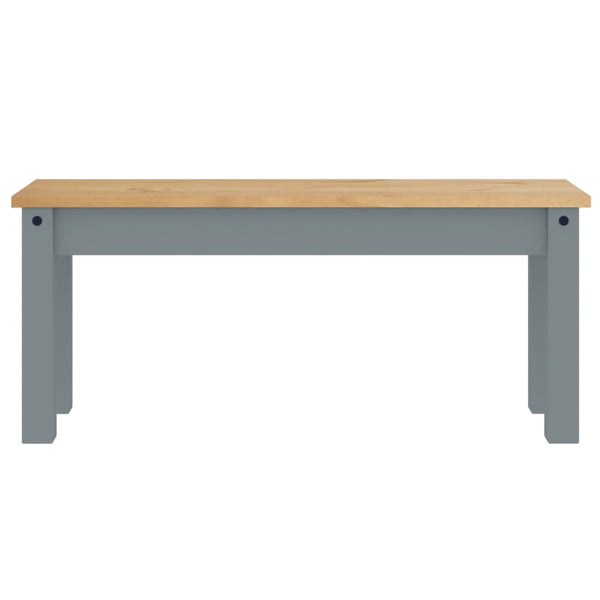 Graue Esszimmerbank Panama Fanion 105x30x45cm (Kiefer)