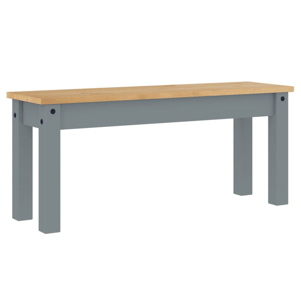 Graue Esszimmerbank Panama Fanion 105x30x45cm (Kiefer)