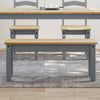 Graue Esszimmerbank Panama Fanion 105x30x45cm (Kiefer)