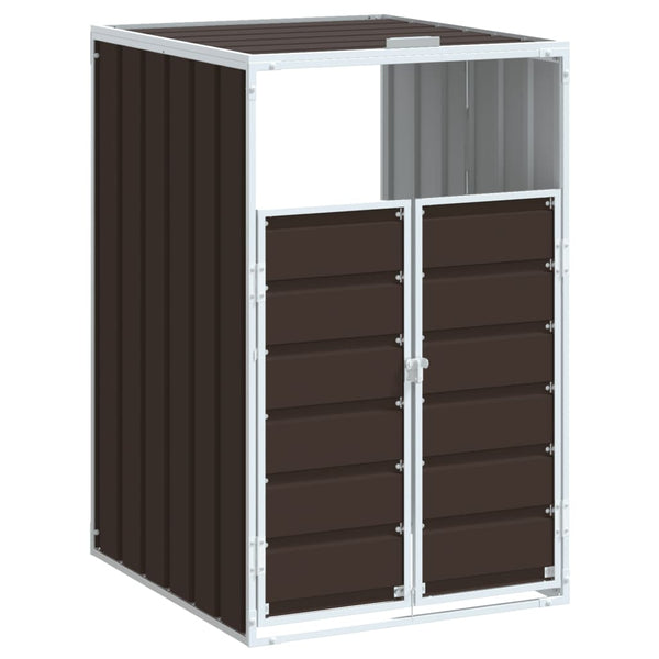 Brauner Wheelie-Bin-Schuppen für einzelne Tonnen Torres 72x81x115cm (Stahl)