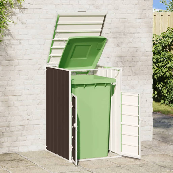 Brauner Wheelie-Bin-Schuppen für einzelne Tonnen Torres 72x81x115cm (Stahl)