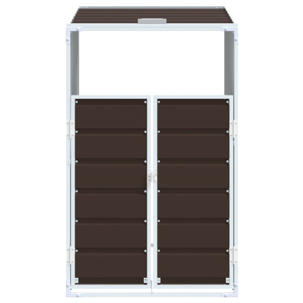 Brauner Wheelie-Bin-Schuppen für einzelne Tonnen Torres 72x81x115cm (Stahl)