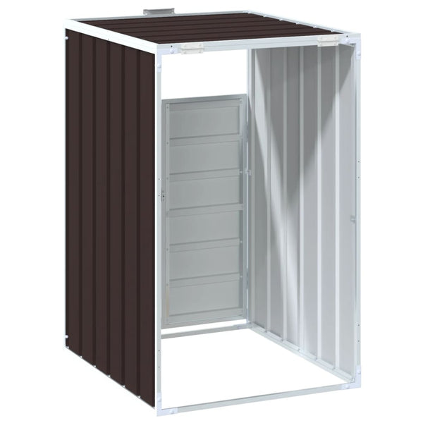 Brauner Wheelie-Bin-Schuppen für einzelne Tonnen Torres 72x81x115cm (Stahl)