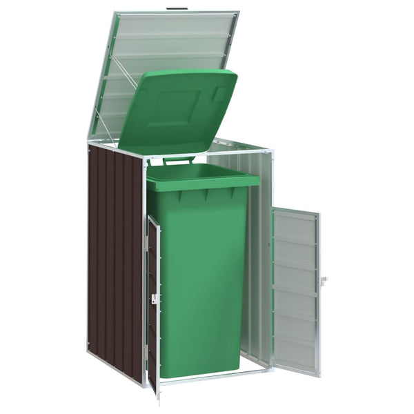 Brauner Wheelie-Bin-Schuppen für einzelne Tonnen Torres 72x81x115cm (Stahl)