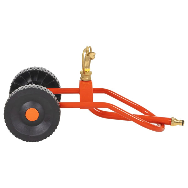 Roter, fahrbarer Sprinklerwagen mit Drehkopf Elia (Stahl)