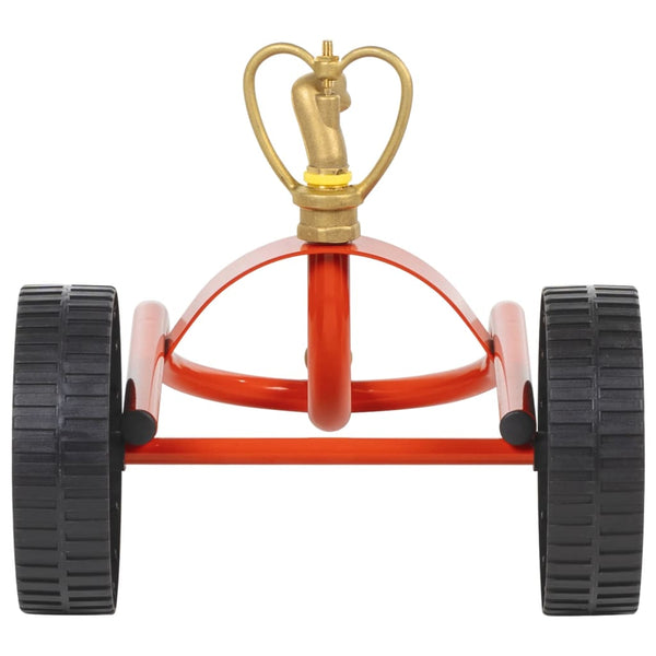 Roter, fahrbarer Sprinklerwagen mit Drehkopf Elia (Stahl)