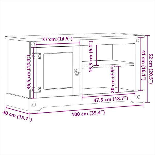 TV-Schrank Corona Fokt 100x40x52cm (Kiefer)