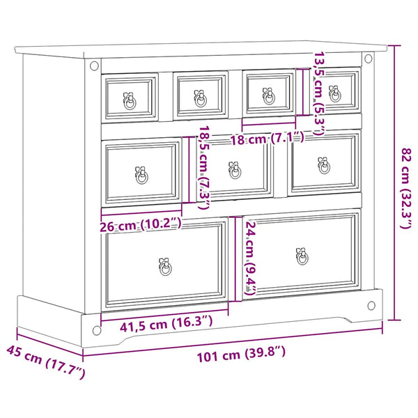 Kommode Corona Szusana 103x46x83cm (Kiefer)