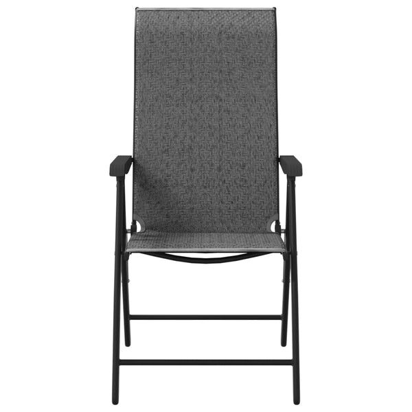 Graue klappbare Outdoor-Stühle Tandarica (2 Stück Polyrattan)