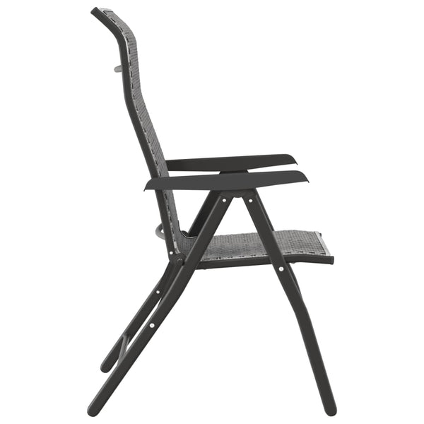 Graue klappbare Outdoor-Stühle Tandarica (2 Stück Polyrattan)