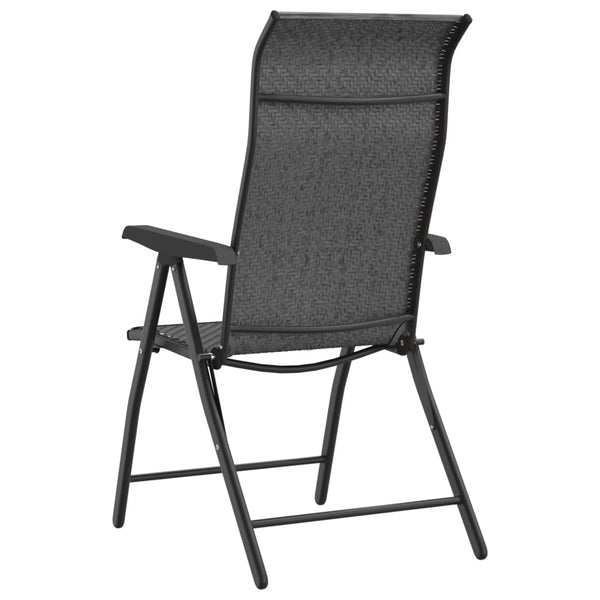 Graue klappbare Outdoor-Stühle Tandarica (2 Stück Polyrattan)
