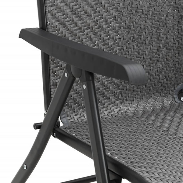 Graue klappbare Outdoor-Stühle Tandarica (2 Stück Polyrattan)