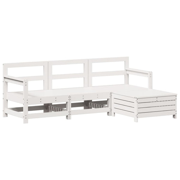 Weiße Outdoor-Loungegruppe Daliela (4-teilig, Kiefer)