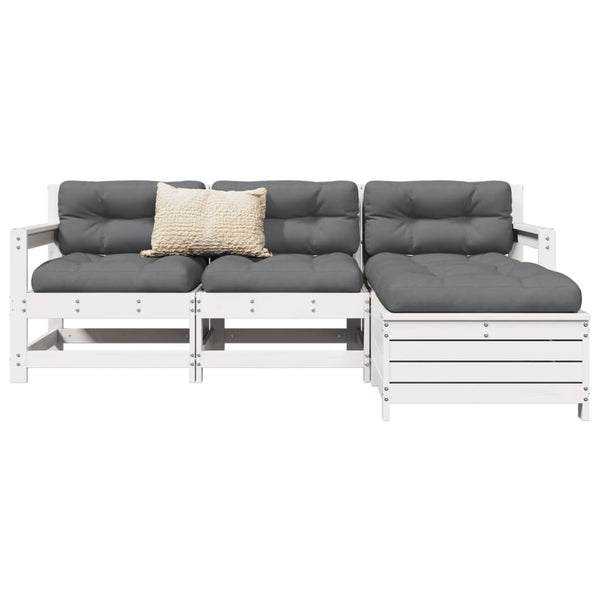 Weiße Outdoor-Loungegruppe Daliela (4-teilig, Kiefer)