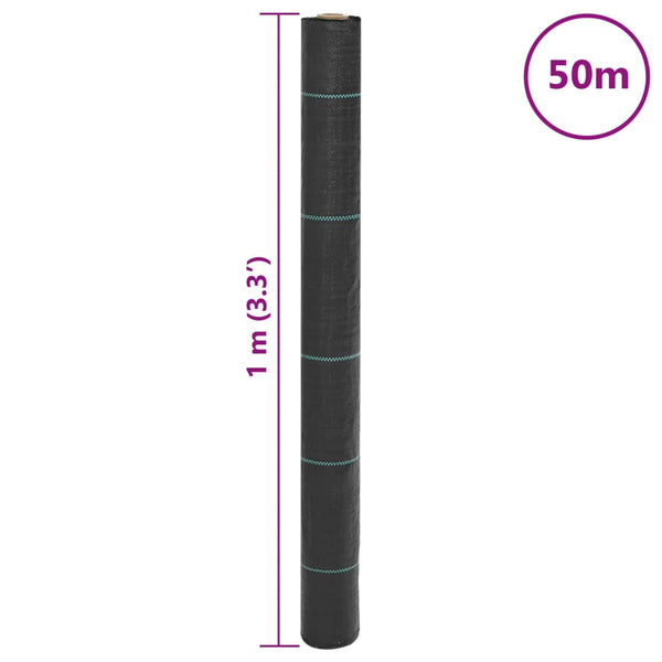 Unkrautmatte Paulesti 1x50 m in Schwarz (PP)